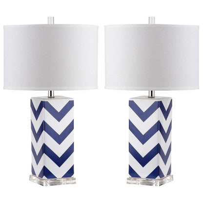 Chevron 27 Inch H Stripe Table Lamp (Set of 2) | Safavieh - LIT4136