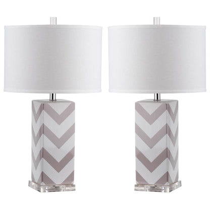 Chevron 27 Inch H Stripe Table Lamp (Set of 2) | Safavieh - LIT4136