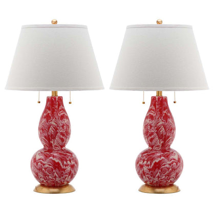 Color Swirls 28 Inch H Glass Table Lamp (Set of 2) | Safavieh - LIT4159